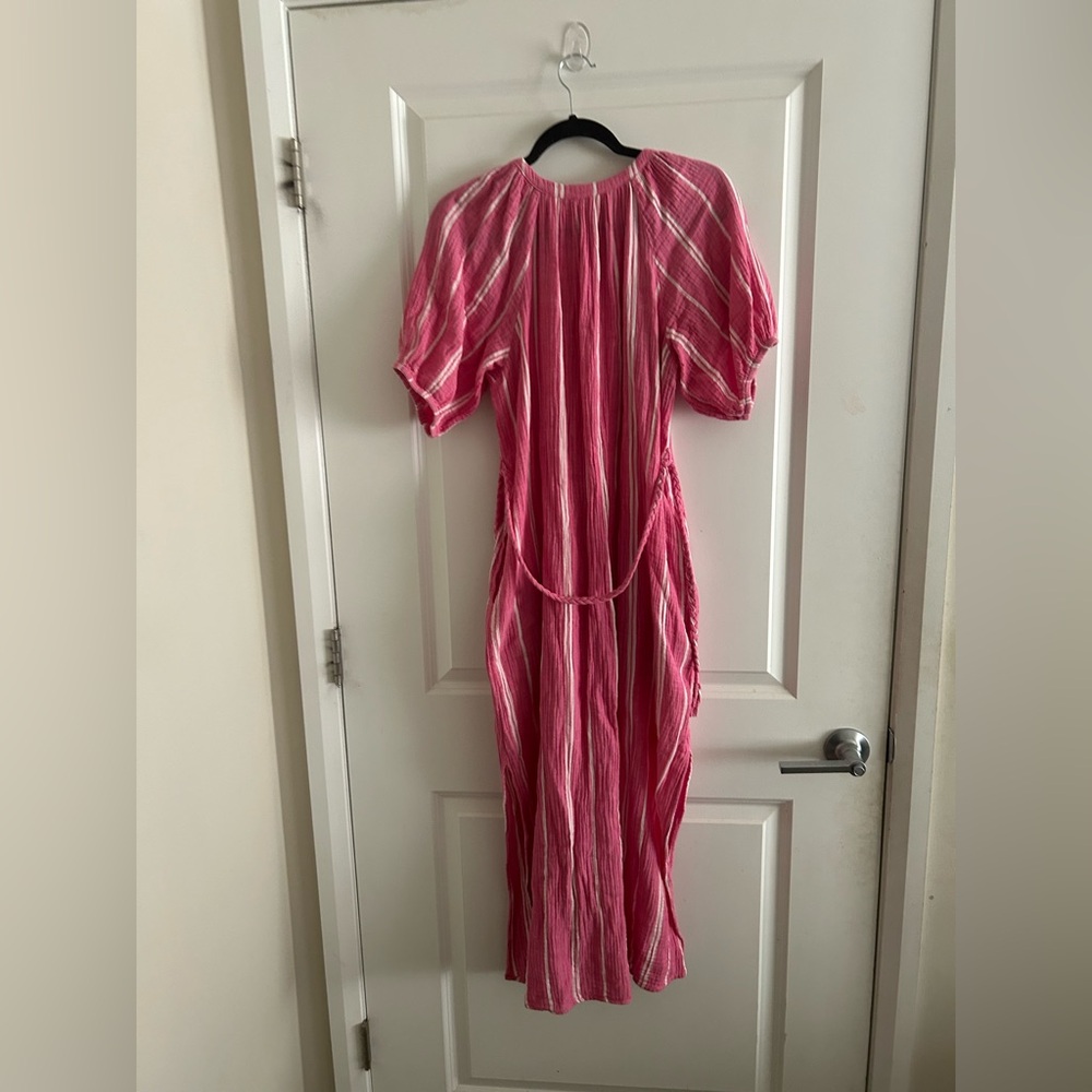 Marine Layer Pink and White Striped Button-Front Maxi Dress - Picture 6 of 10